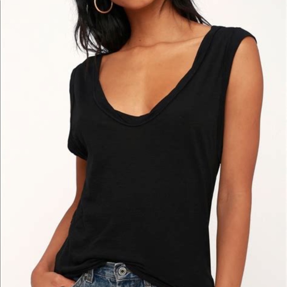 NWT Free People We the Free Cleo Tee Black